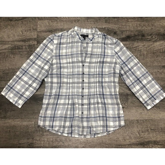 Tommy Hilfiger Women's Sz M Plaid Shirt Chest 36” Button Down Long Sleeve D30 - Picture 4 of 4